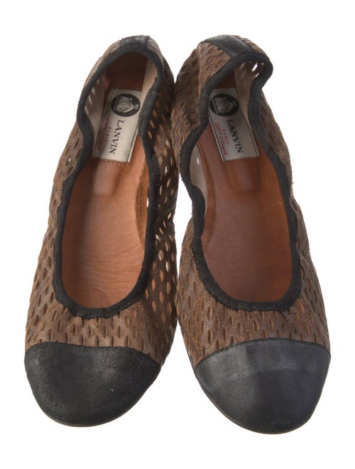Lanvin Leather Colorblock Pattern Ballet Flats