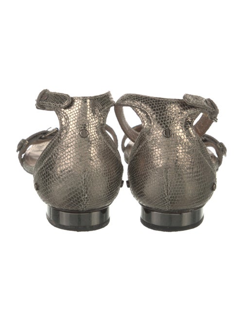 Lanvin Leather Crystal Embellishments Sandals