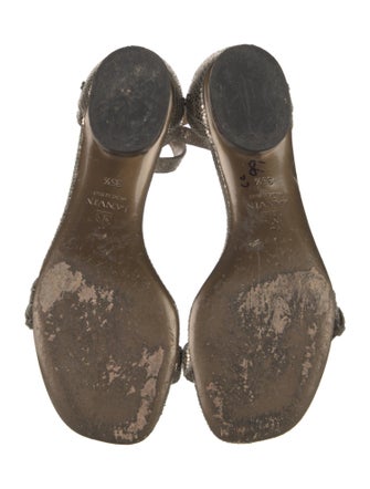 Lanvin Leather Crystal Embellishments Sandals