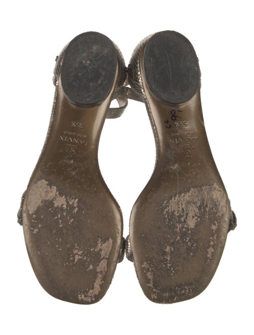 Lanvin Leather Crystal Embellishments Sandals