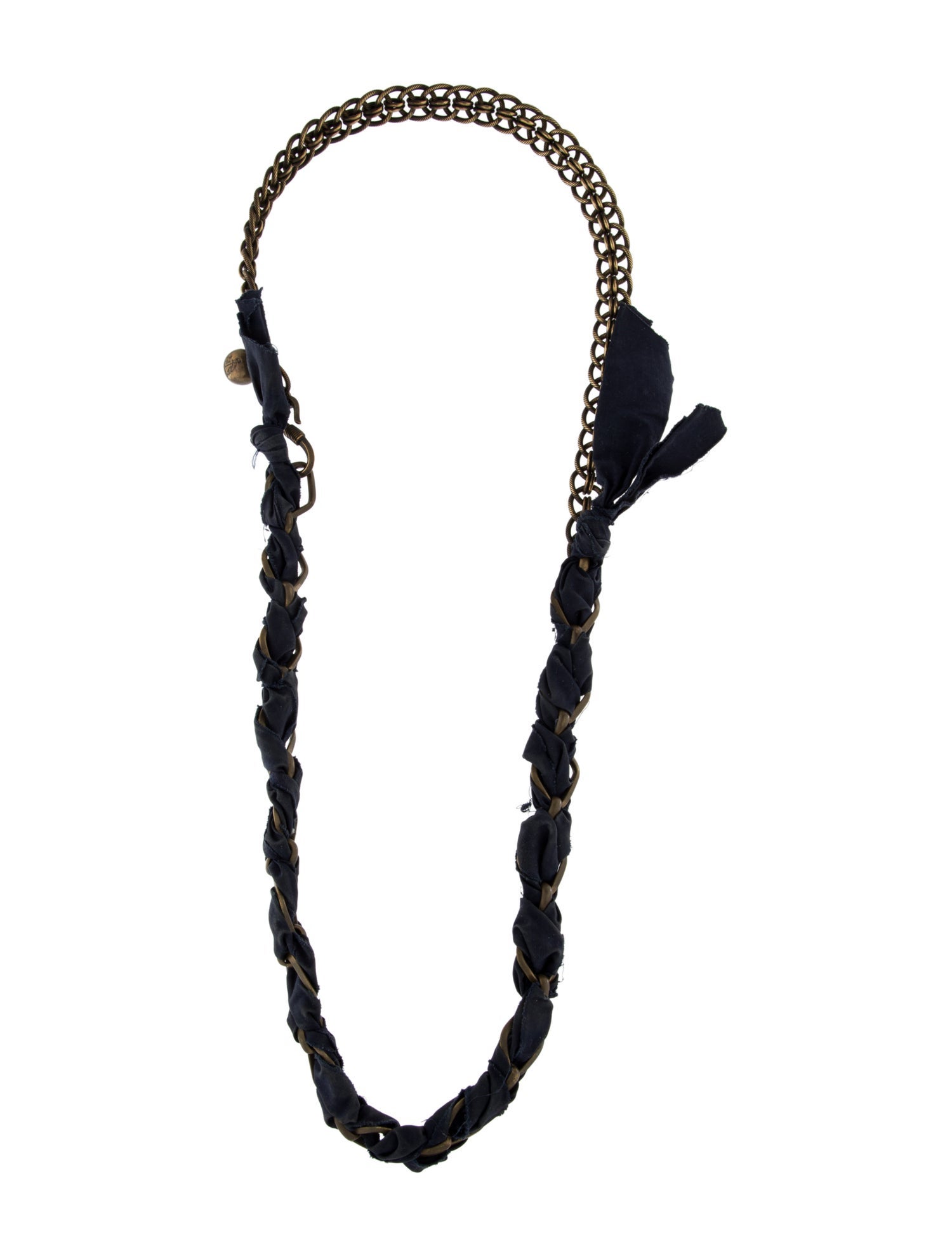 Lanvin Woven Ribbon Chain Necklace
