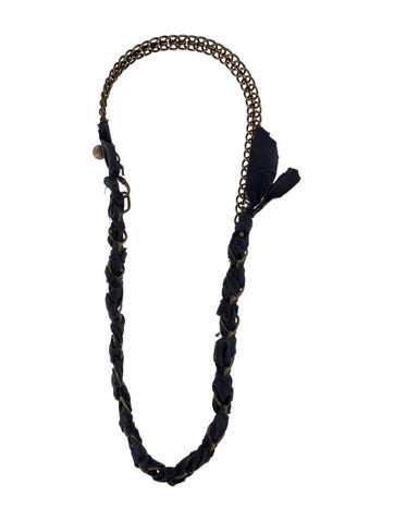 Lanvin Chain Woven Ribbon Necklace