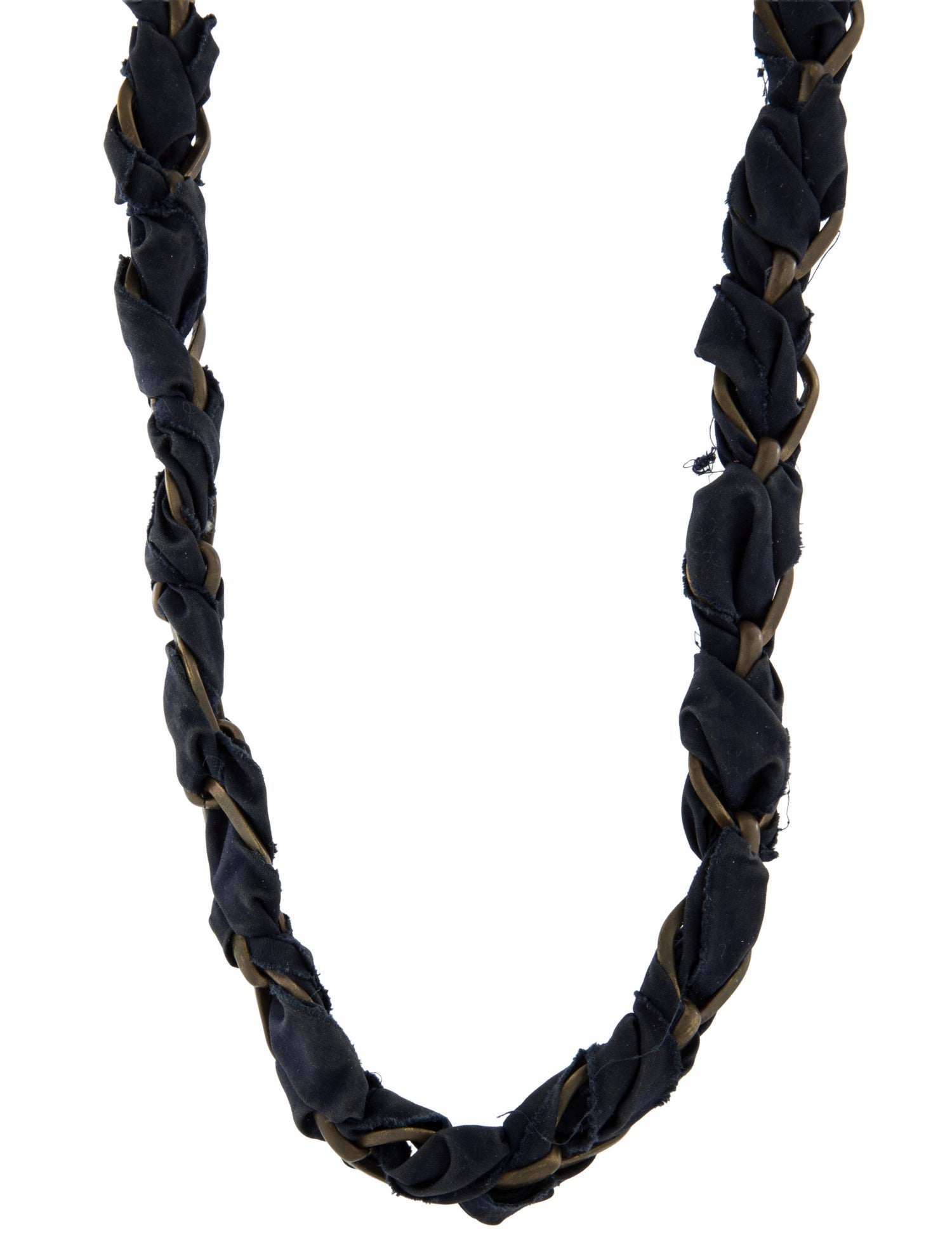 Lanvin Woven Ribbon Chain Necklace
