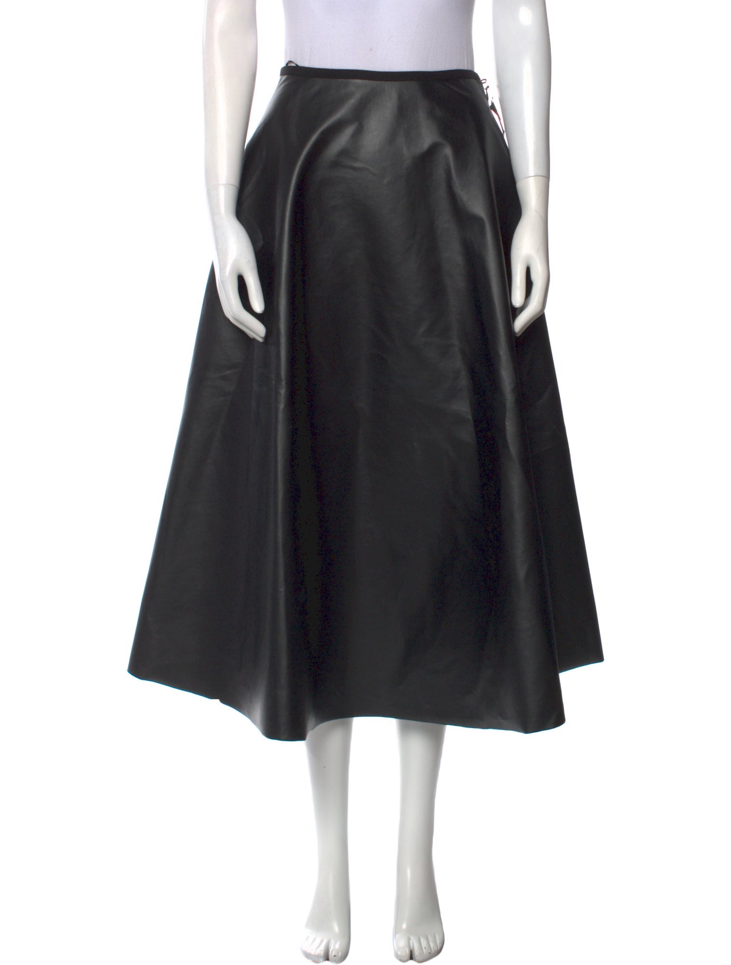 Lanvin Faux Leather Midi Length Skirt