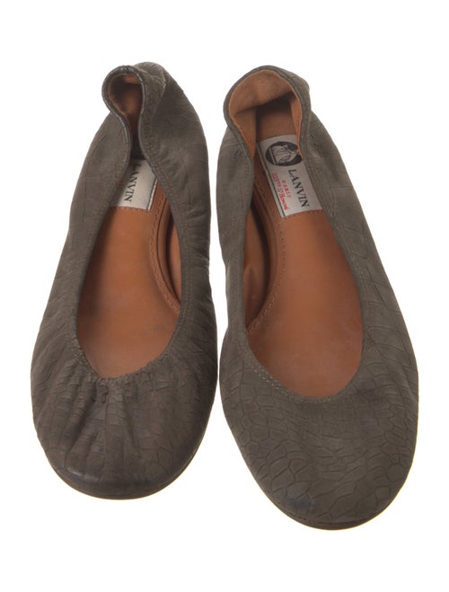 Lanvin Leather Animal Print Ballet Flats