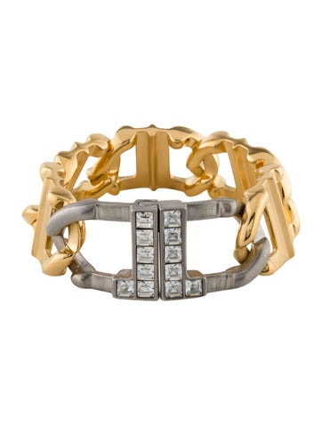 Lanvin Link Crystal Two-Tone Bracelet