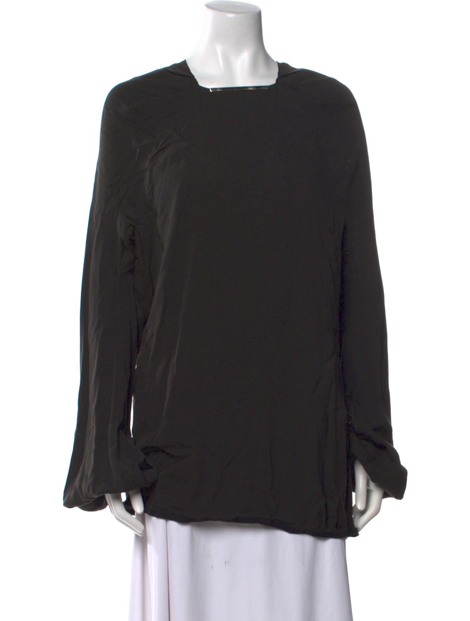 Lanvin Square Neckline Long Sleeve Blouse