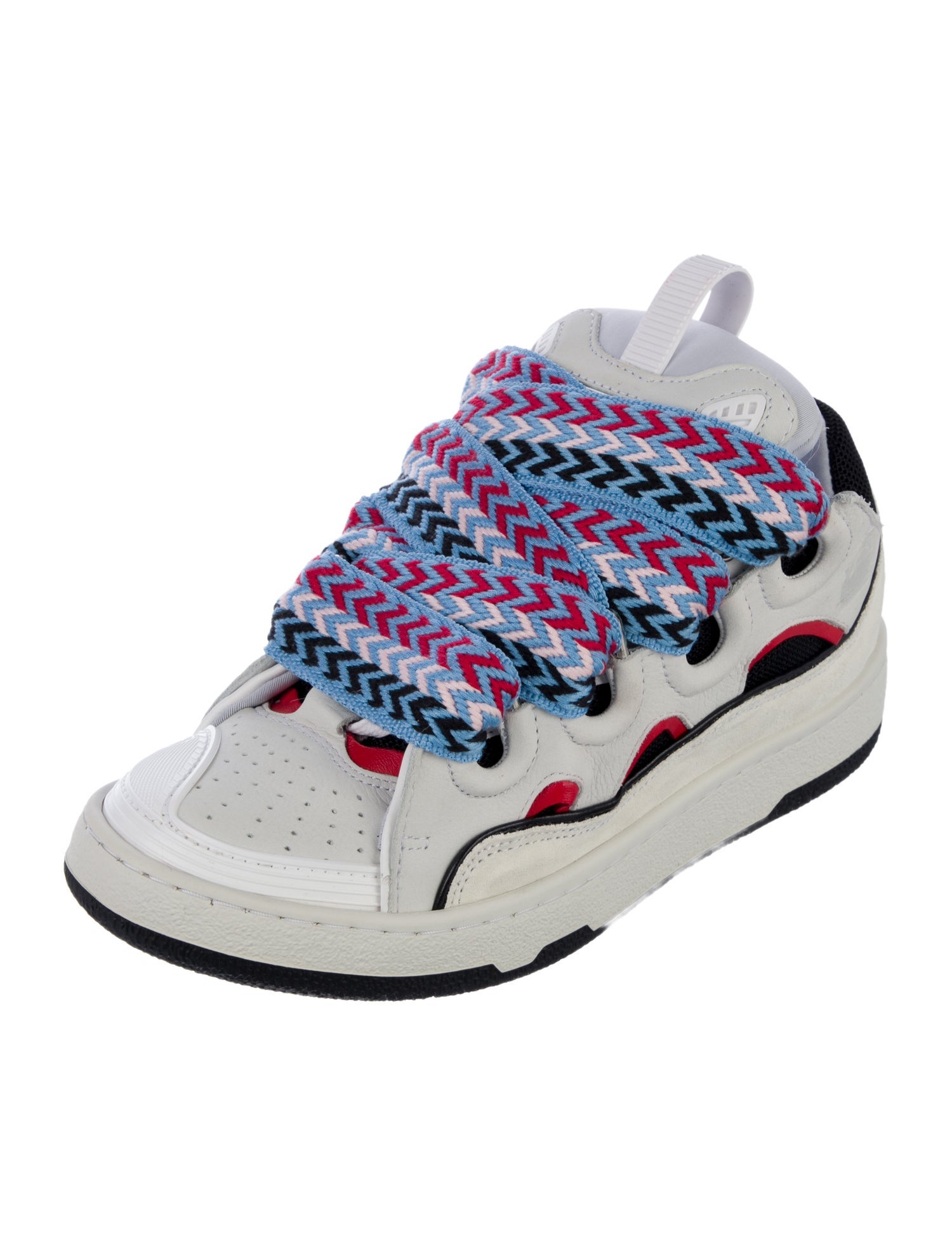 Lanvin Leather Striped Sneakers