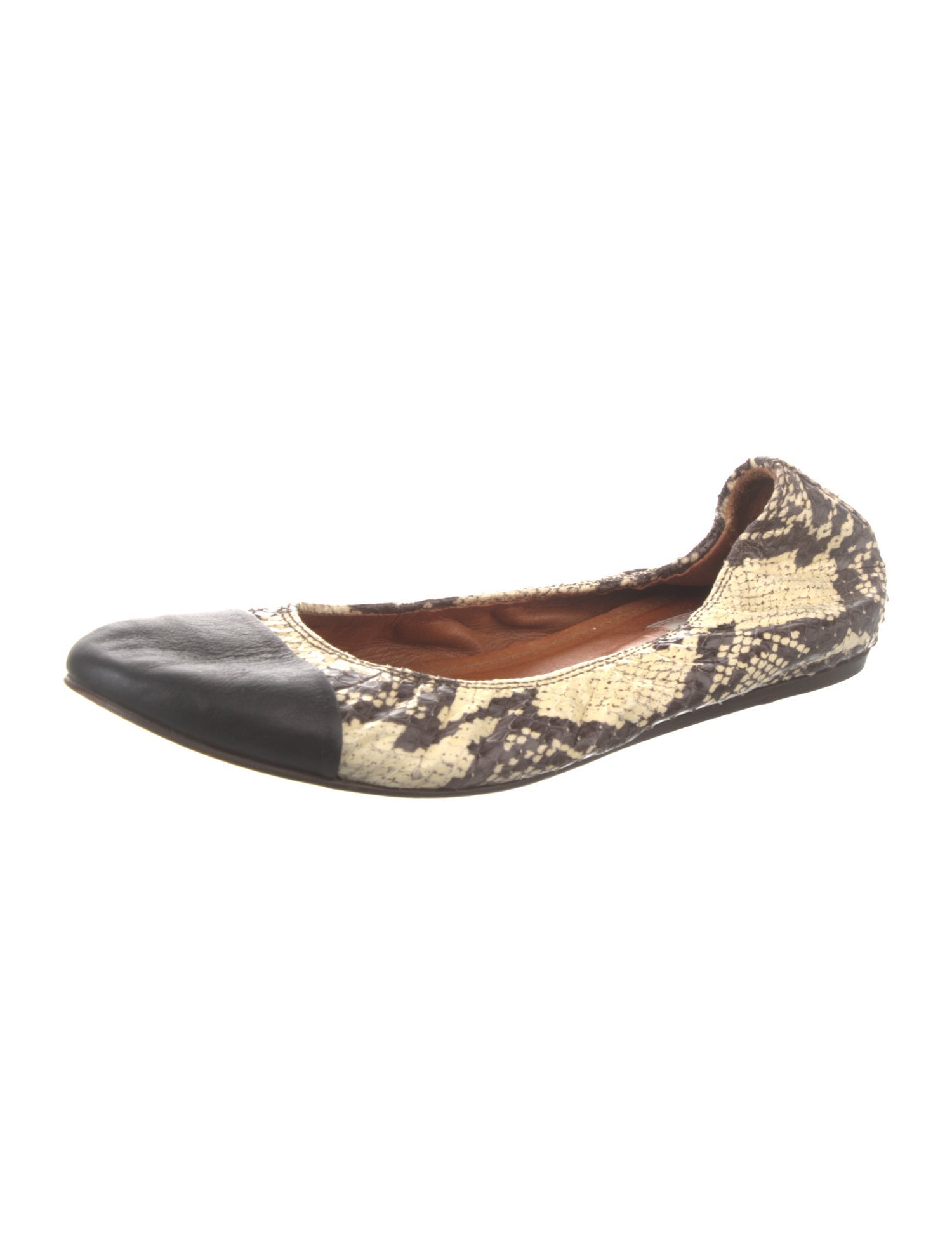 Lanvin Snakeskin Animal Print Ballet Flats