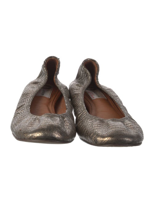 Lanvin Leather Animal Print Ballet Flats