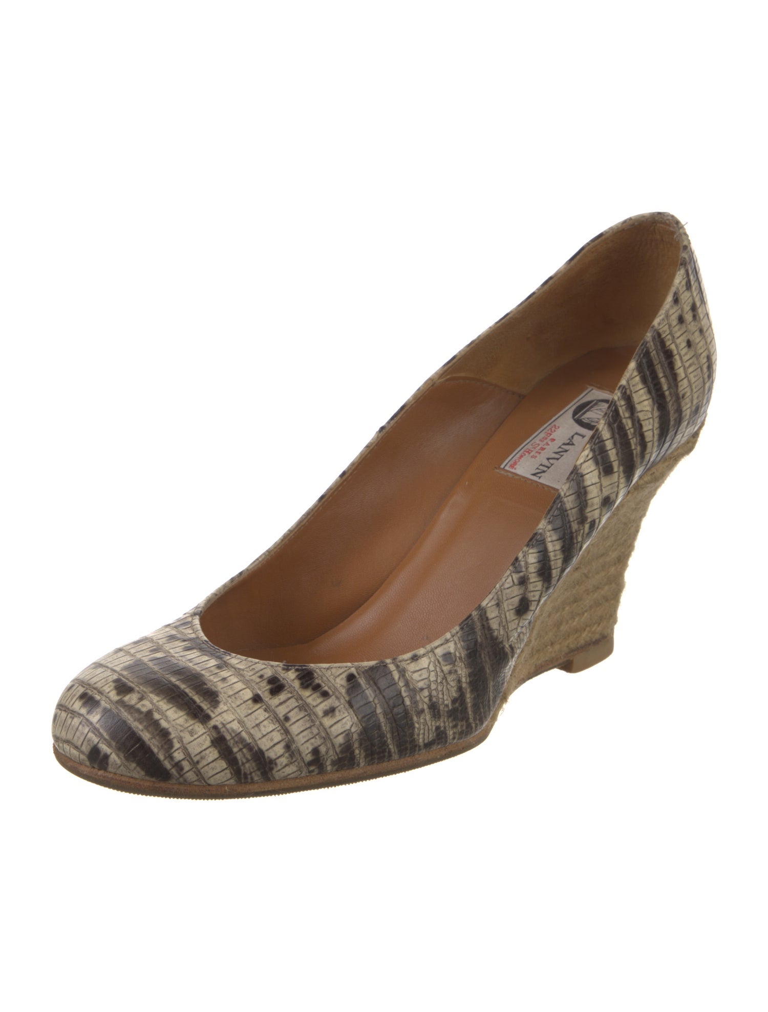 Lanvin Leather Animal Print Pumps