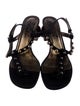 Lanvin Suede Studded Accents T-Strap Sandals