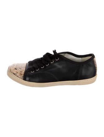 Lanvin Leather Animal Print Sneakers