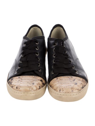 Lanvin Leather Animal Print Sneakers