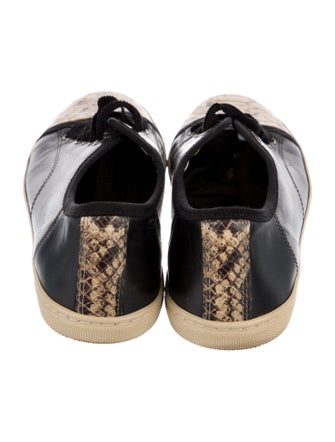 Lanvin Leather Animal Print Sneakers