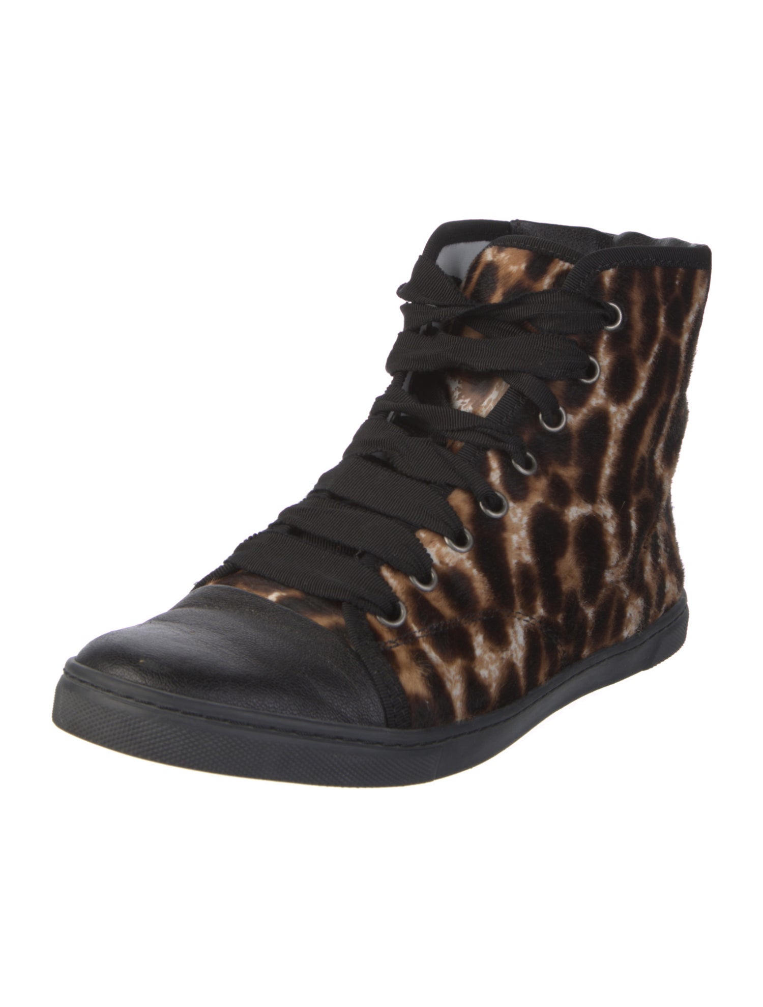 Lanvin Ponyhair Animal Print Sneakers