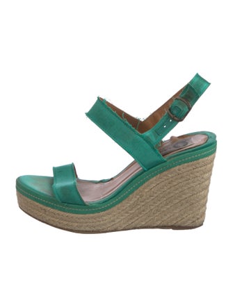 Lanvin Satin Raw-Edge Trim Espadrilles