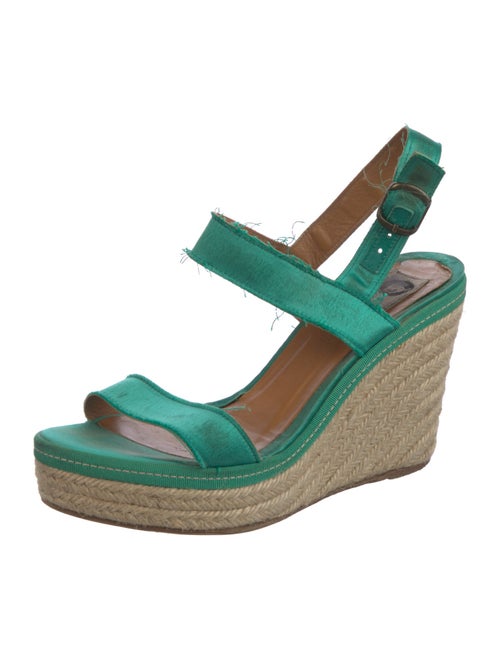 Lanvin Satin Raw-Edge Trim Espadrilles