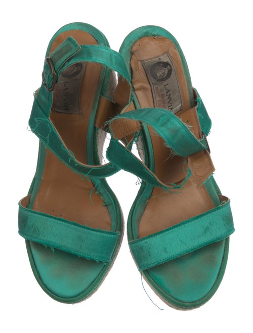 Lanvin Satin Raw-Edge Trim Espadrilles