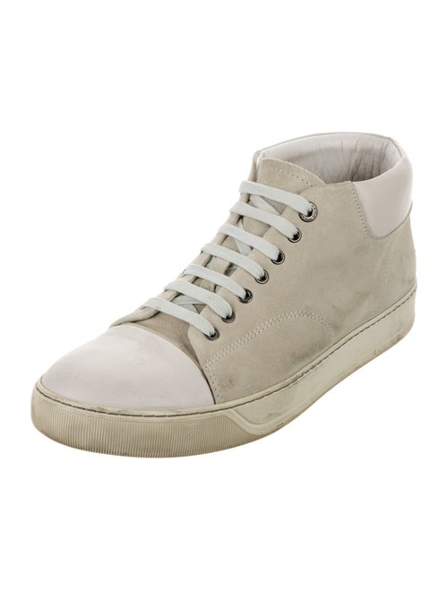 Lanvin Suede Whipstitch Trim Sneakers
