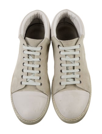 Lanvin Suede Whipstitch Trim Sneakers