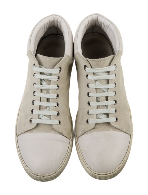 Lanvin Suede Whipstitch Trim Sneakers