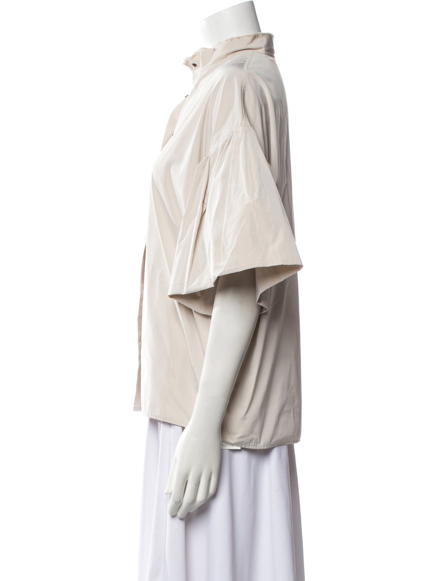 Lanvin Three-Quarter Sleeve Button-Up Top