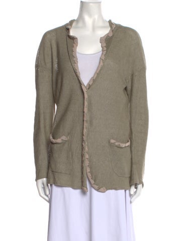 Lanvin Knitwear Linen V-Neck Sweater M