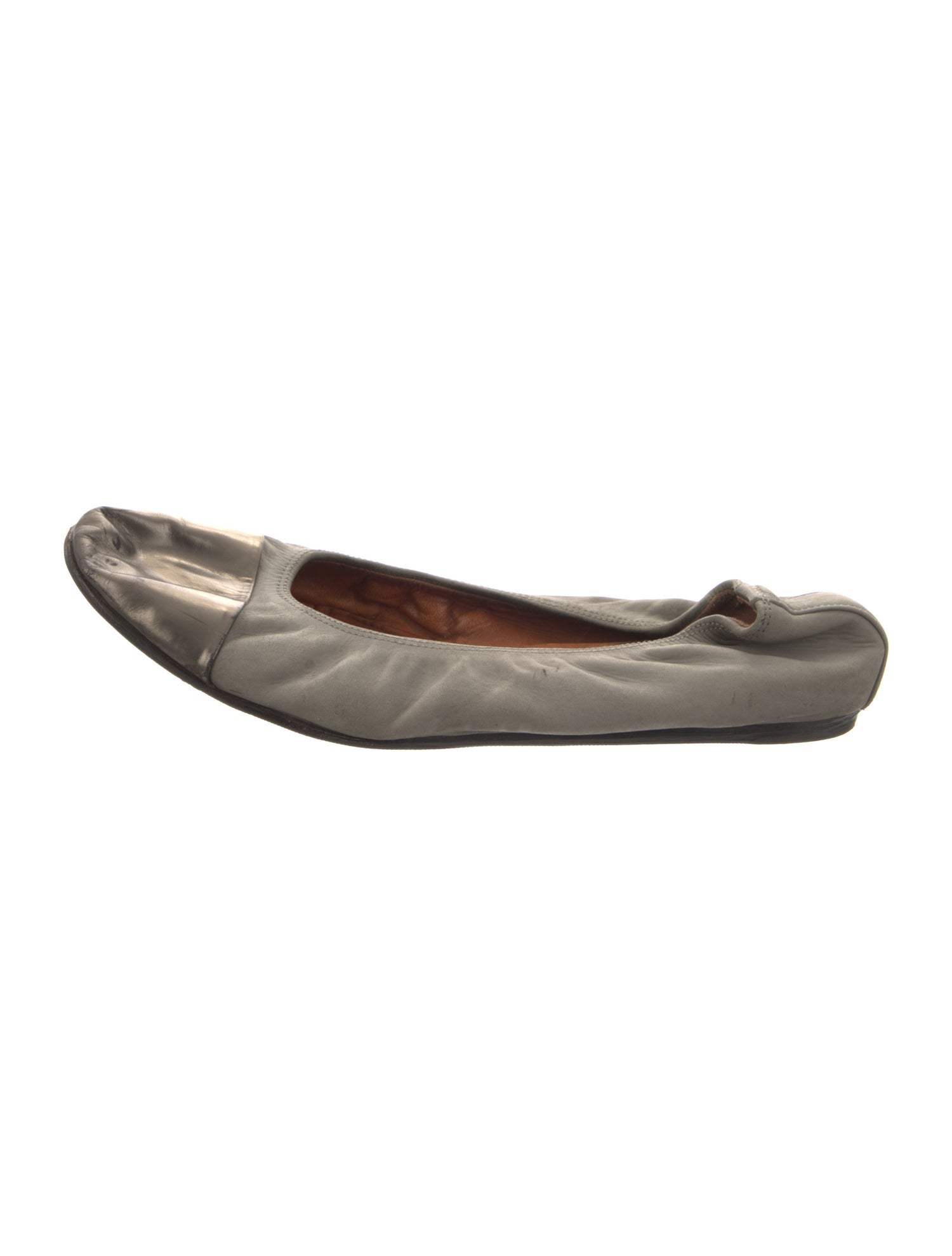 Lanvin Leather Colorblock Pattern Ballet Flats