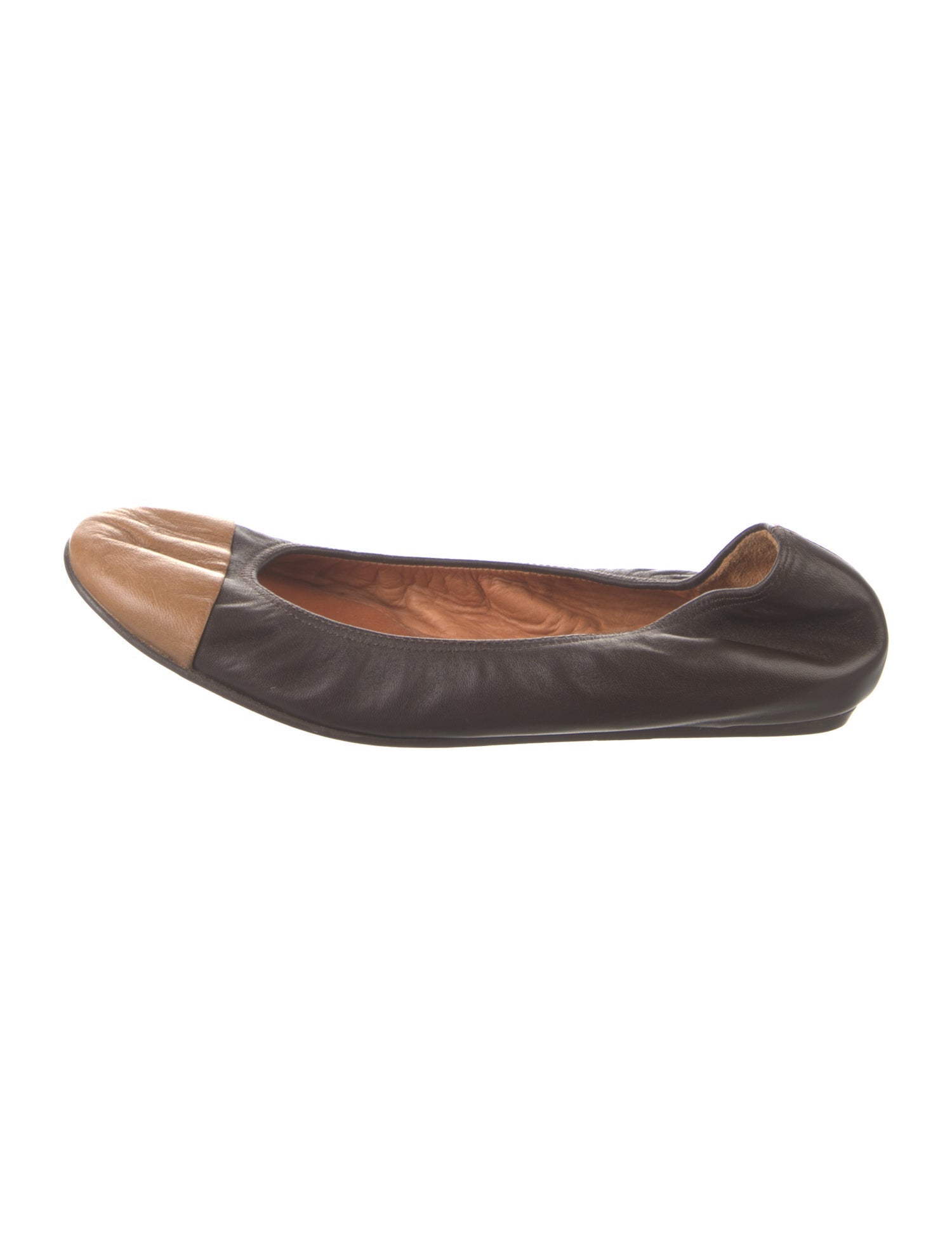 Lanvin Leather Colorblock Pattern Ballet Flats