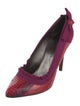 Lanvin Snakeskin Bow Accents Pumps