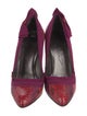 Lanvin Snakeskin Bow Accents Pumps