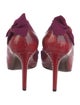 Lanvin Snakeskin Bow Accents Pumps