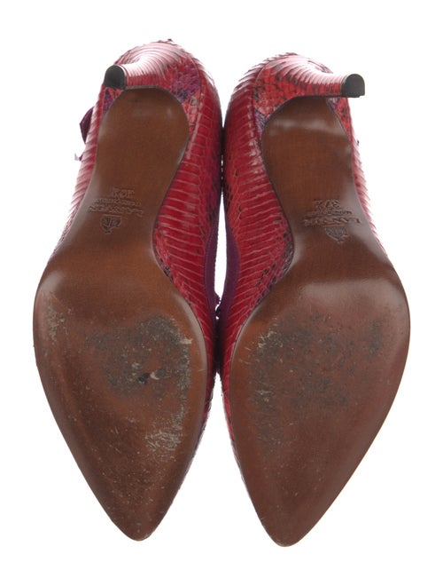 Lanvin Snakeskin Bow Accents Pumps