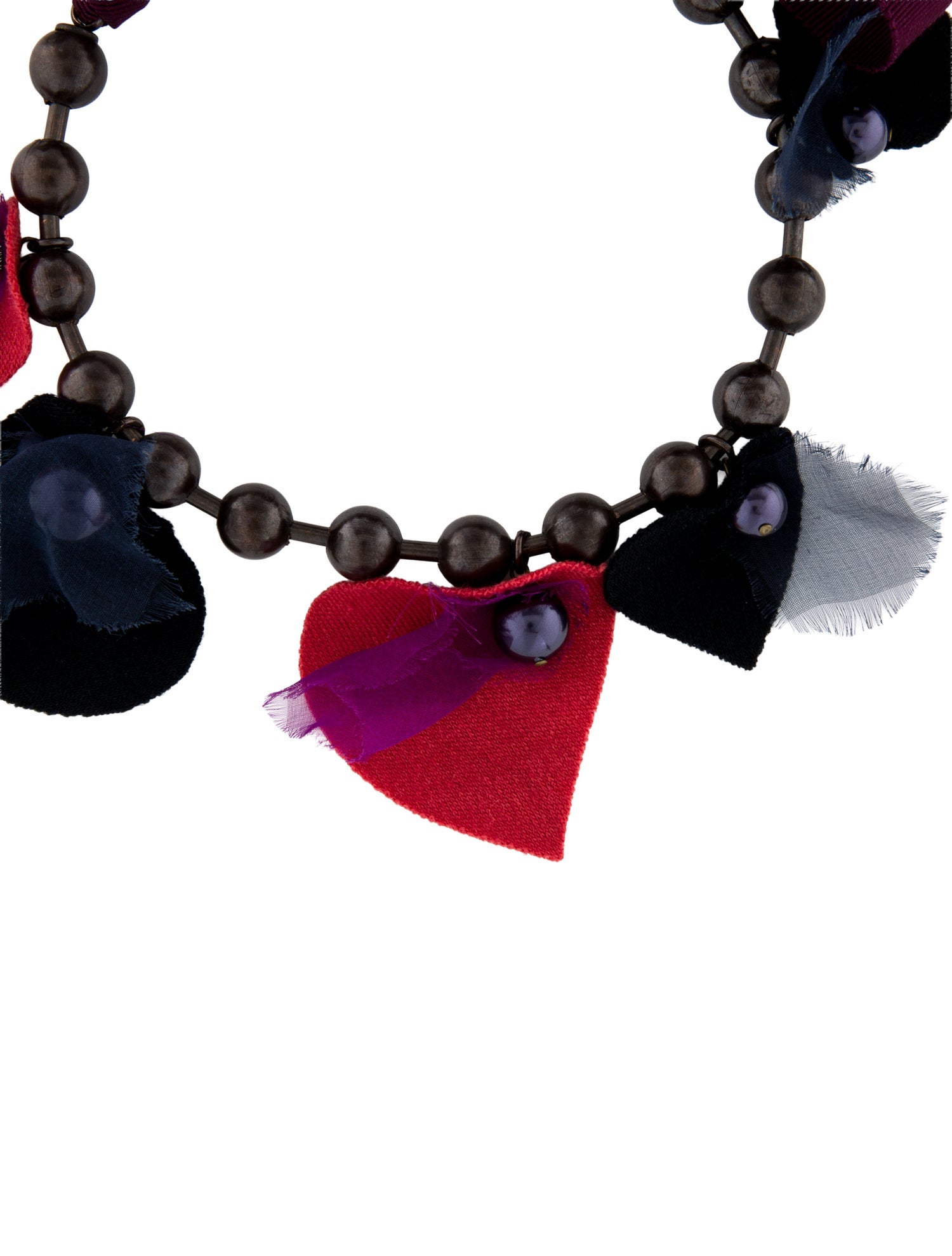 Lanvin Ribbon & Fabric Collar Necklace