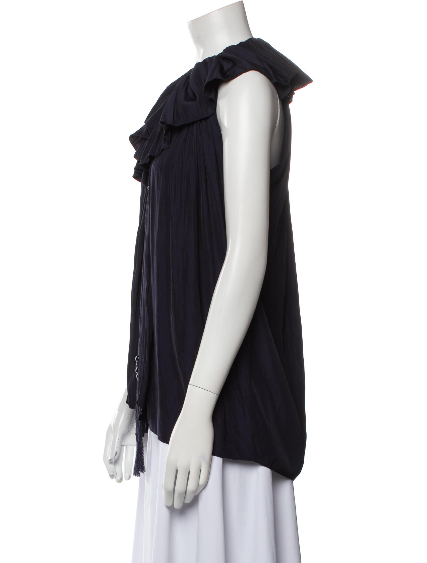 Lanvin V-Neck Sleeveless Blouse