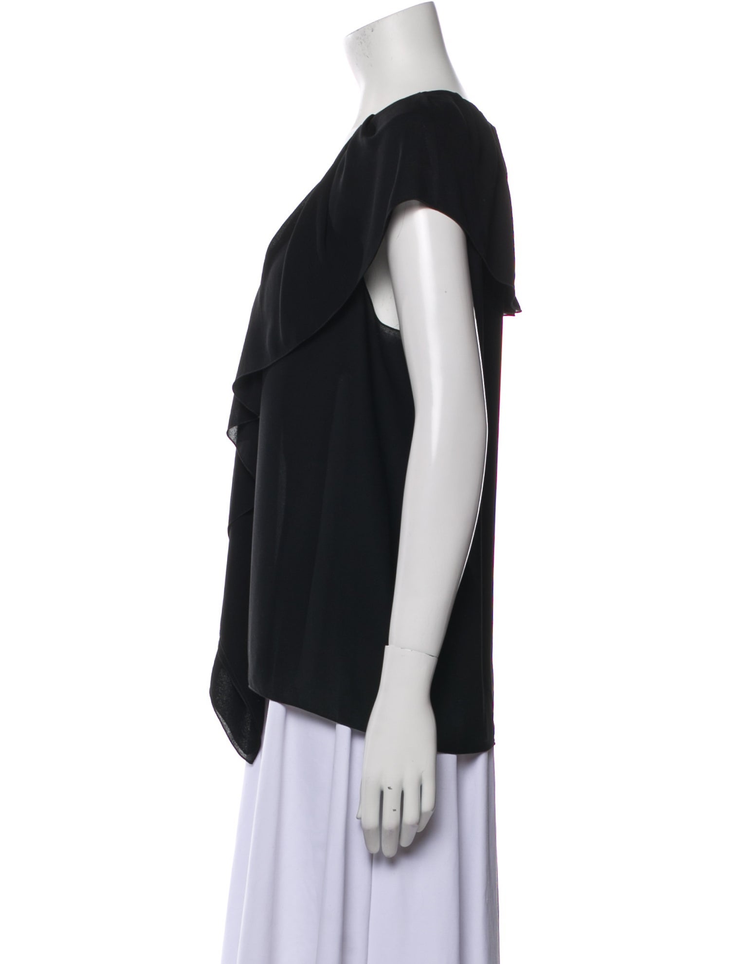 Lanvin V-Neck Short Sleeve Blouse