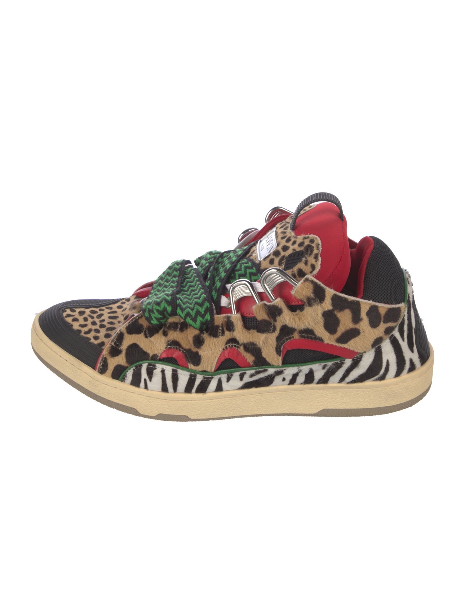 Lanvin Ponyhair Animal Print Sneakers