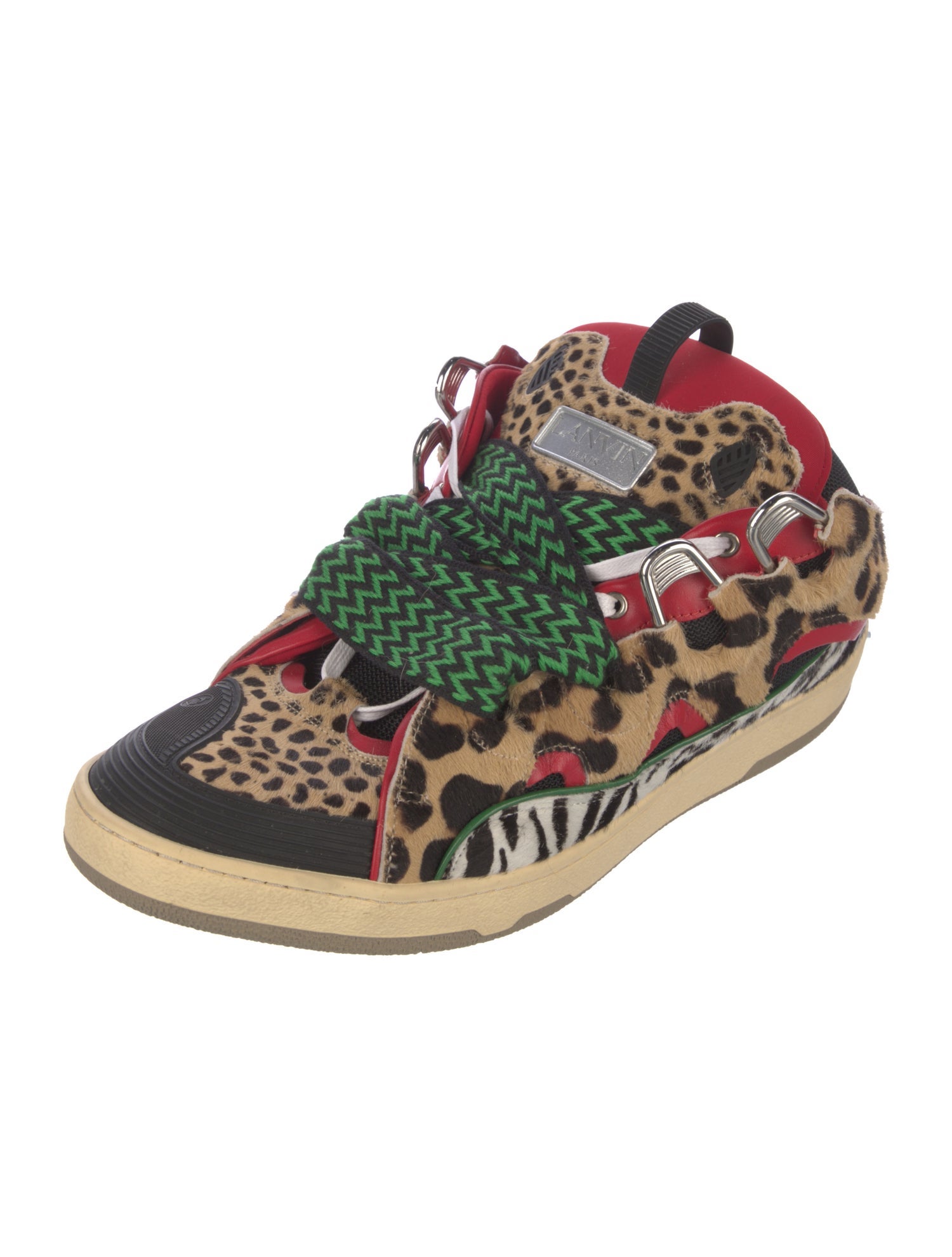 Lanvin Ponyhair Animal Print Sneakers