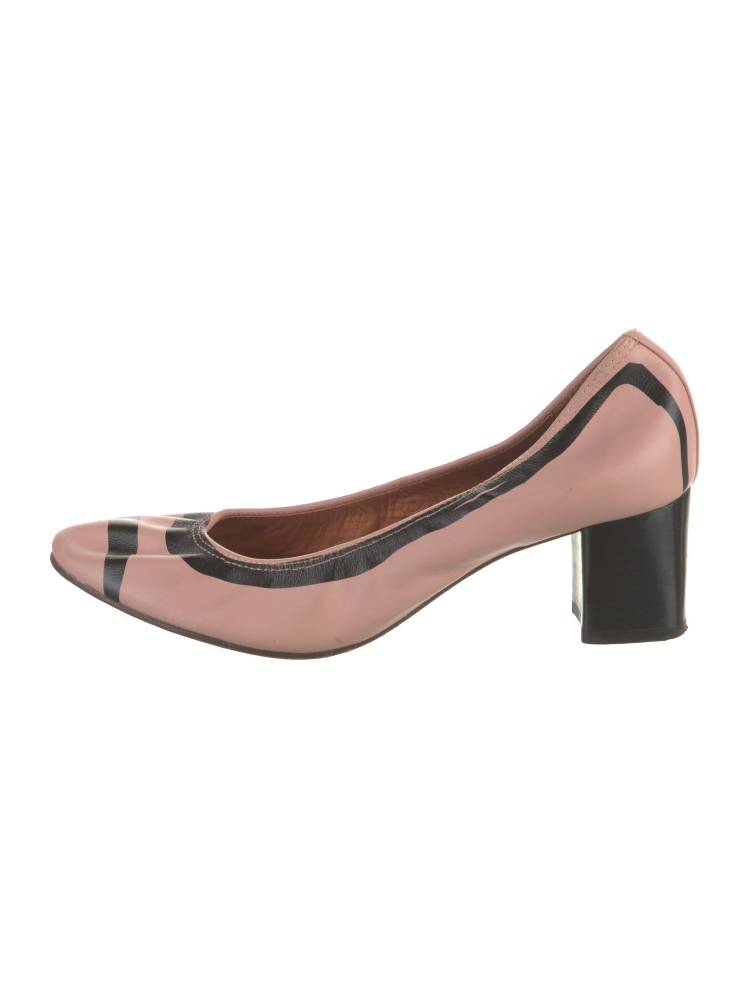 Lanvin Leather Colorblock Pattern Pumps