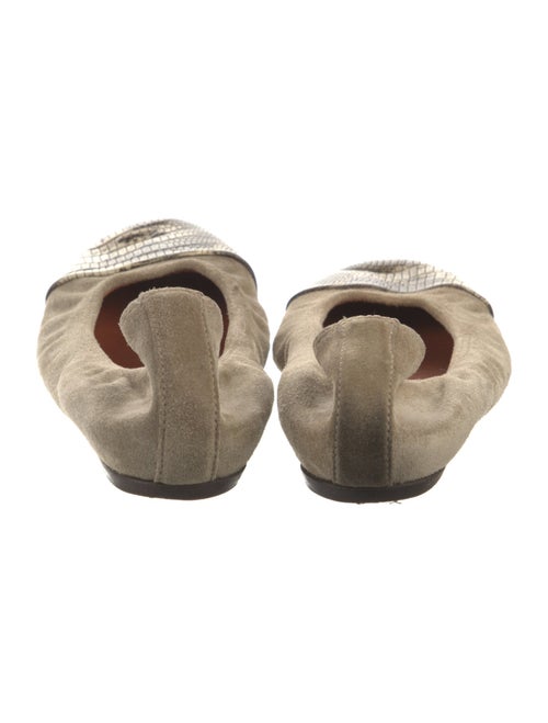 Lanvin Suede Animal Print Ballet Flats