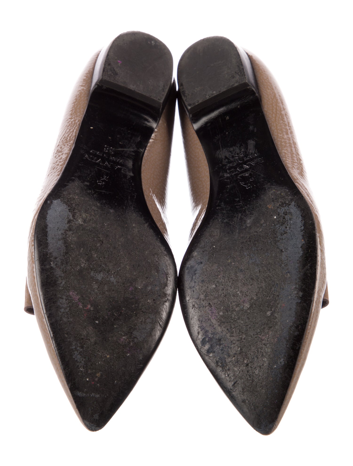 Lanvin Patent Leather Animal Print Ballet Flats