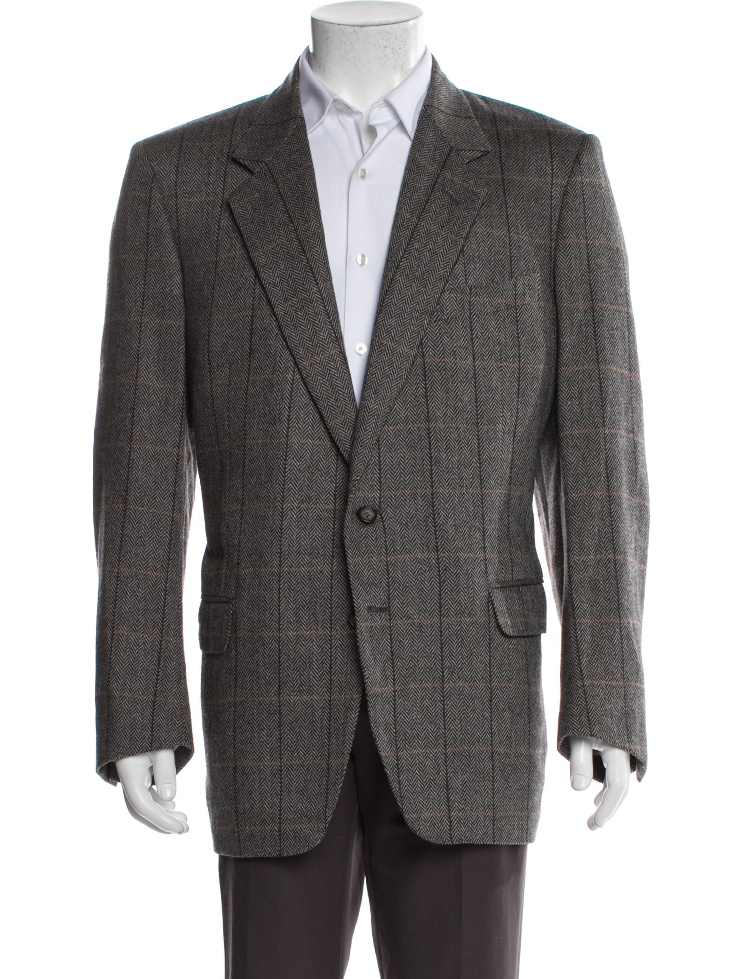 Supreme 2019 Wool Windowpane Overcoat - Black Outerwear
