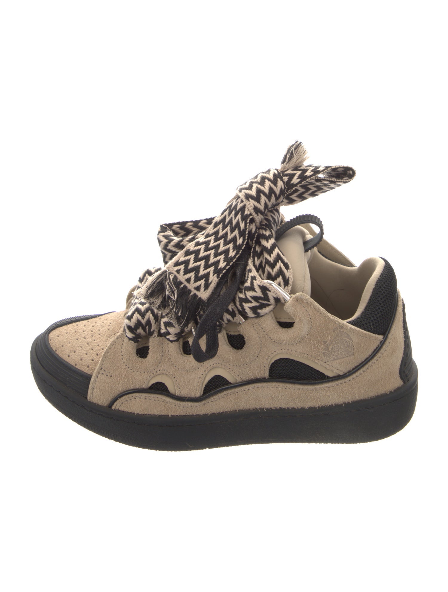 Lanvin Suede Printed Chunky Sneakers