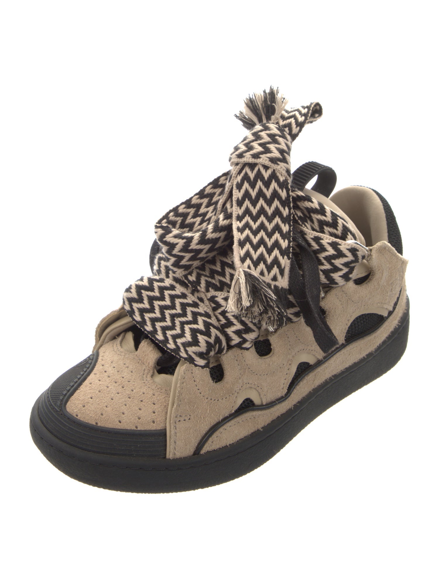 Lanvin Suede Printed Chunky Sneakers