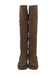 Lanvin Suede Whipstitch Trim Riding Boots