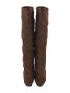Lanvin Suede Whipstitch Trim Riding Boots