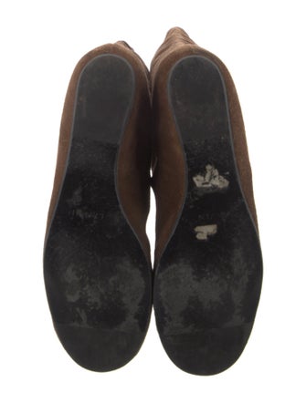 Lanvin Suede Whipstitch Trim Riding Boots