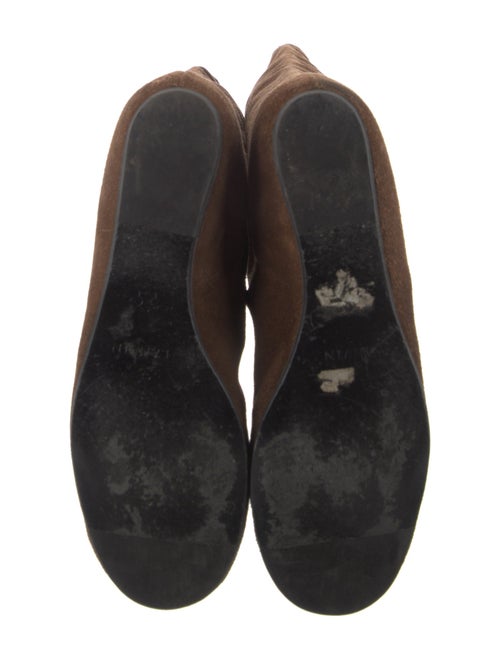 Lanvin Suede Whipstitch Trim Riding Boots