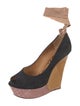 Lanvin Suede Grosgrain Trim Pumps